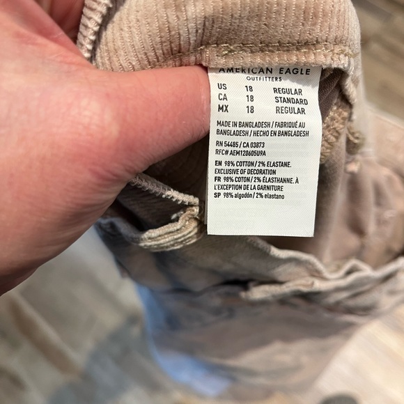 American Eagle Stretch Corduroy Low Rise Baggy Wide Leg Pants - Picture 10 of 12